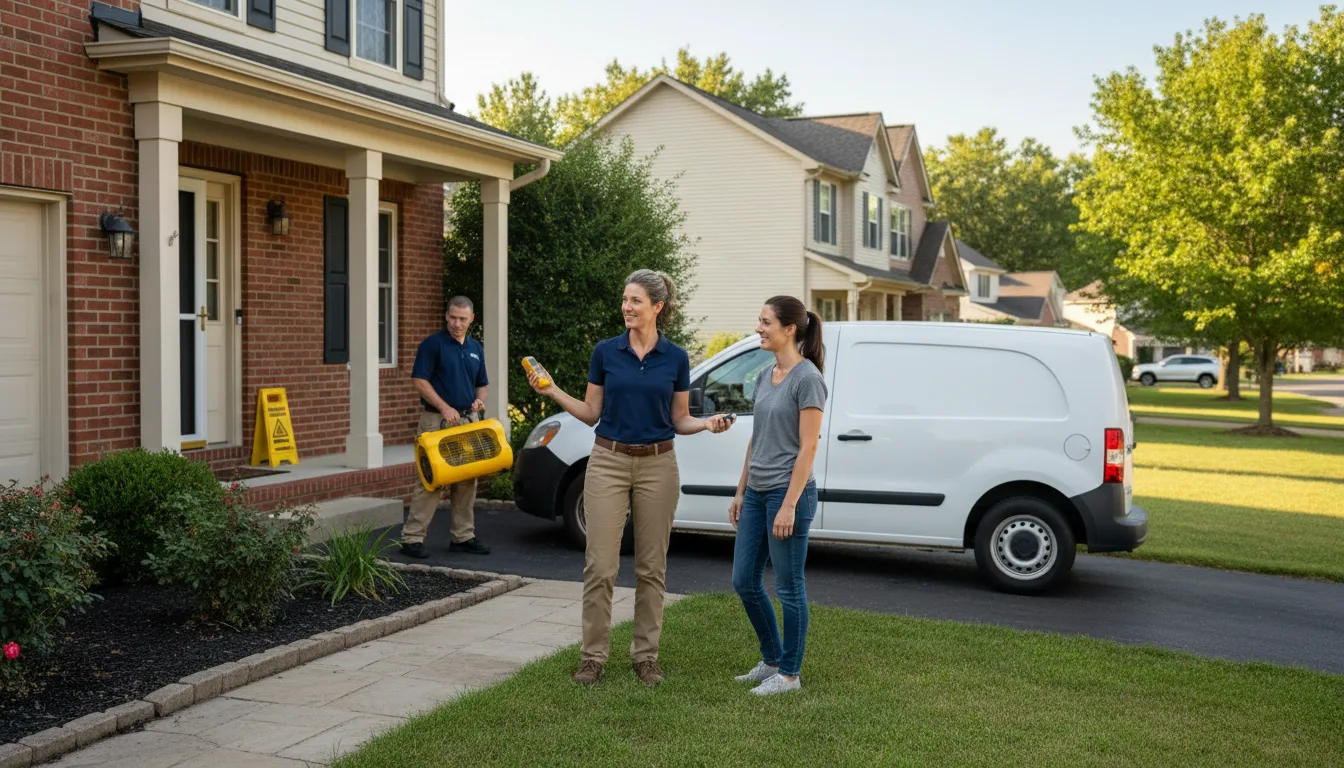 Residential water damage restoration in Oak Ridge, LA